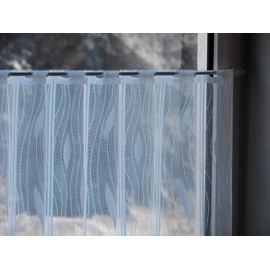 dekondo Net Curtain Swing, Short Curtain, Bistro Curtain, Panneaux, H x W 50 x 160 cm, Transparent (White, 50 x 160)