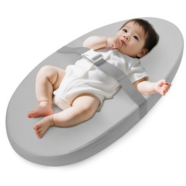 Baby Diaper Changing Pad, Wipeable Baby Changing Pad for Dresser, Contoured Waterproof Changing Pad with PU Cover, Non-Slip Safety Belt & Bottom, Portable, Lightweight