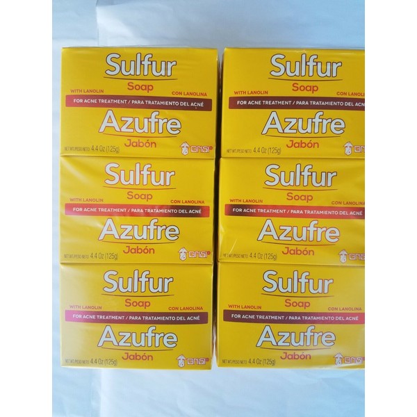 24 Sulfur Soap with Lanolin for Acne Treatment  net wt  4.4 oz ea. Mexico