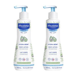 Mustela Hydra Bebe loción corporal hidratante diaria para la piel normal, con perseosa natural aguacate, Nuevo empaque, 10.14 fl. oz. (2 Pack)
