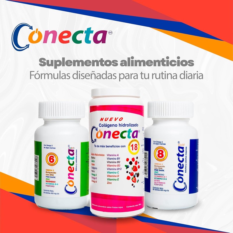 Conecta Junior Kids Dietary Supplement 450mg – Child Development Formula,