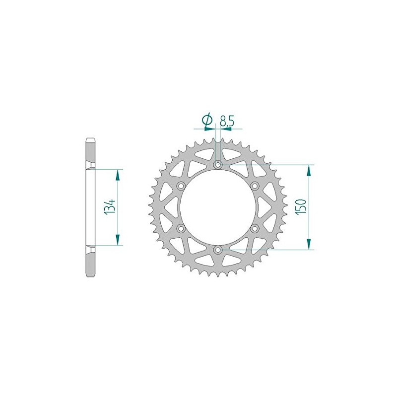 AHL ドリブンスプロケット リア に適合する KAWASAKI KLX 250 1982 1993-1995(48T)