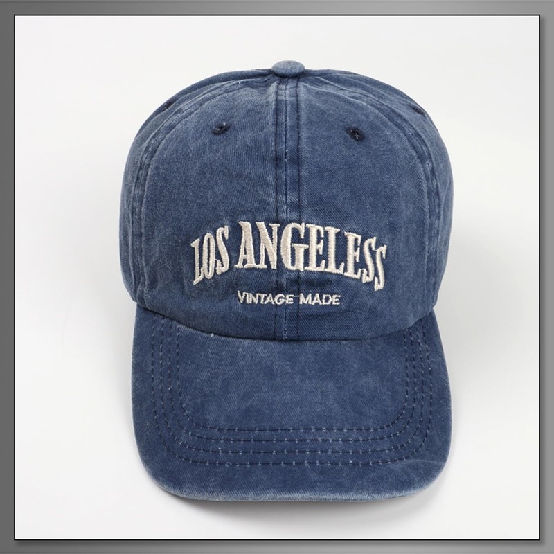 Buzz Selection CAP380 Denim Embroidered Cap, Brim, Stylish, BB Cap,