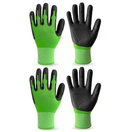 HndToArm Gardening Gloves for Men & Women Ladies, New & Durable TPE Coated for Yard Garden, Outdoor Indoor Protective Work, 2 Pairs (Light Green, Medium)