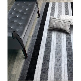 ORFA HOME Custom Cut Hallway Runner Rug, Slip Resistant, 31 Inch Wide X Your Choice of Length, Chain Anthracite, 31 Inch X 8 feet