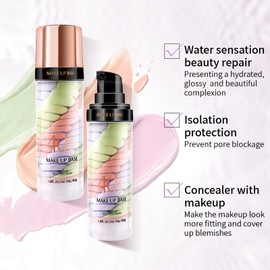 TBTFW 3 In 1 Primer for Face Before Makeup, ​​One Step Color Corrector, Oil Control​​ Waterproof & Sweat-Proof​​, Suitable for All Skin Types