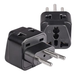 OREI USA to Switzerland Plug Adapter - Type J Adapter Compatible with Switzerland, Rwanda, Liechtenstein - 2 in 1 Swiss Plug Adapter - CE Certified - RoHS Compliant - 2 Pack - Black Color