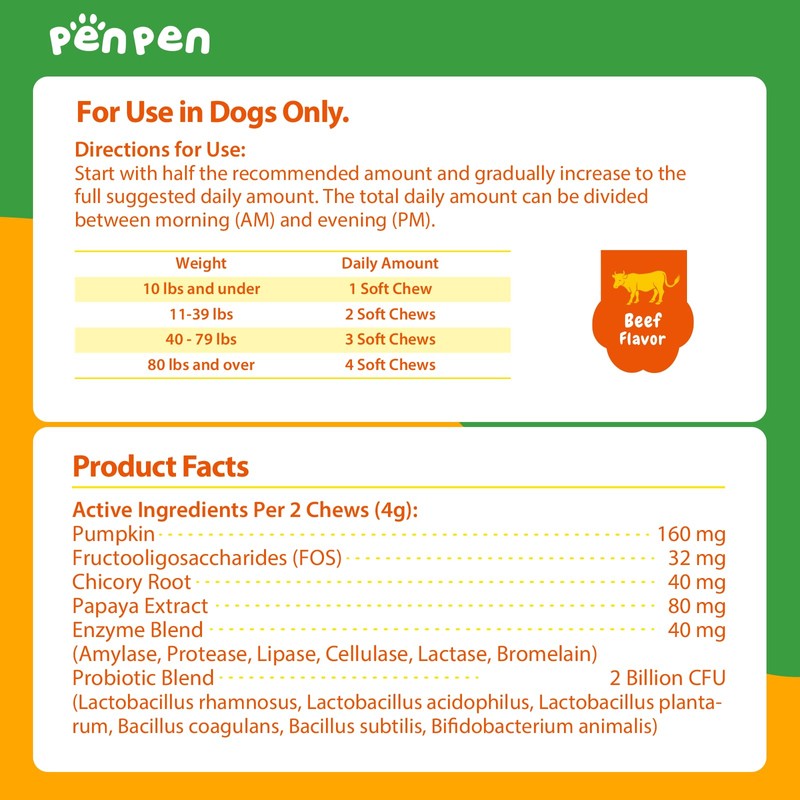 PENPEN Probiotics for Dogs, Dogs Probiotics for Digestive Health, Multi-Probiotic