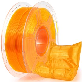 IEMAI Clear TPU Filament 1.75mm, Crystal Transparent Orange, Strong Layer Adhesion, Flexible & Tough 3D Printer Filament for Elastic Prototypes & Functional Parts, 1kg Spool