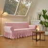 NICEEC Sofa Cover Super Soft 1-Piece Pink Sofa Slipcover for