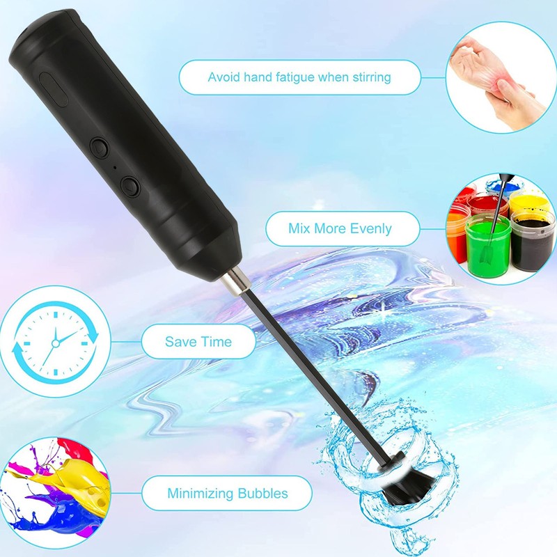 Epoxy Resin Mixer Electric Rechargeable Machine Kit with 2 Paddles