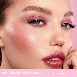 evpct Kaely 1Pcs Midium Brown Magic Microblading Eyebrow Contouring Pen Brow Pencil, with 4 Brush Micro-Fork-Tips Precise Applicator, Dual-ended Eyebrow Brush, Hair Like Strokes, Natural Looking Brows