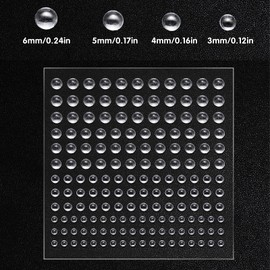 Abeillo 660 Pcs Transparent Resin Round Craft Beads, Self-Adhesive Clear Water Drop Shapes for DIY Scrapbooking, Crafts Decor Accessories