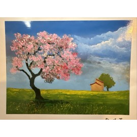 David Najar 2021 "Rural Home" Lithograph with Spot Varnish 7" x 9.5"  w/COA