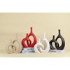 WUBIANJIE Red Ceramic Vase Set - Modern Boho Decor, Snuggle