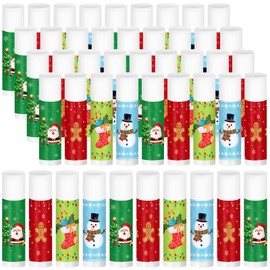 Sosation Holiday Christmas Lip Balm Bulk Jasmine Flavored Christmas Gifts Stuffer Moisturizing Lip Balms Stocking Gift, Lip Care, Christmas Party Supplies(40 Pcs)