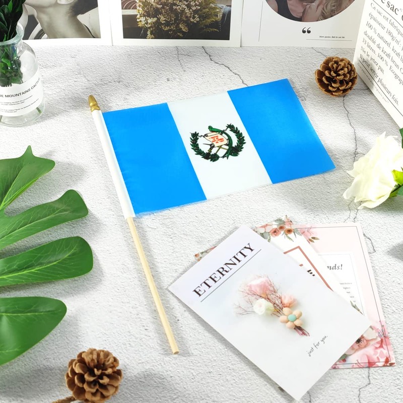 Newperlite Guatemala Stick Flag Guatemalan Small Mini Hand Held Flags