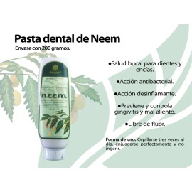 3 Pastas Dentales Neem Sin Flúor 200g C/u Mandumed Natural
