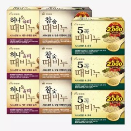 Mugunghwa [eTV] 무궁화 때비누 3종 혼합(오곡3개+허니3개+참숯3개) [eTV] Mugunghwa Soap Set of 3 (Ogok 3pcs + Honey 3pcs + Charcoal 3pcs) [Single option]