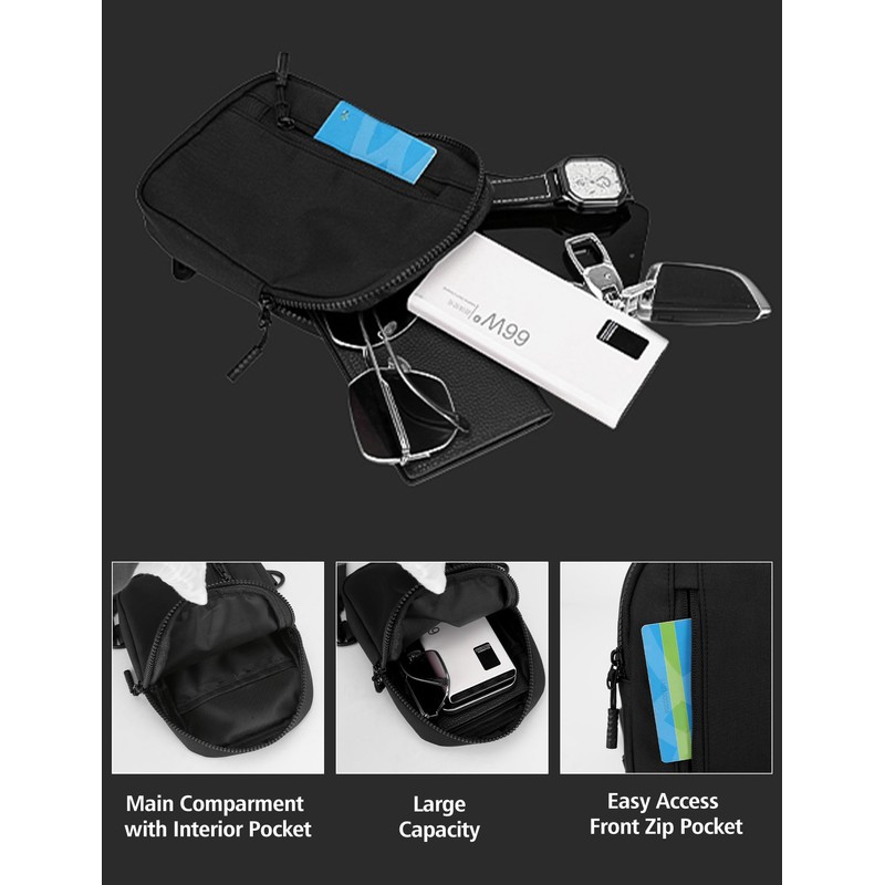 Peicees Mens Mini Sling Bag Chest Bag Shoulder Bag Women