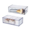 DIBALIYI 2 x Acrylic Drawer Organiser, Transparent Cotton Bud Container,