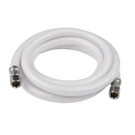 EFIELD Fridge Ice Maker Water Connector Line, 6 Feet Length, Polyester-Reinforced PVC, 1/4" Comp by 1/4" Comp Connection, White