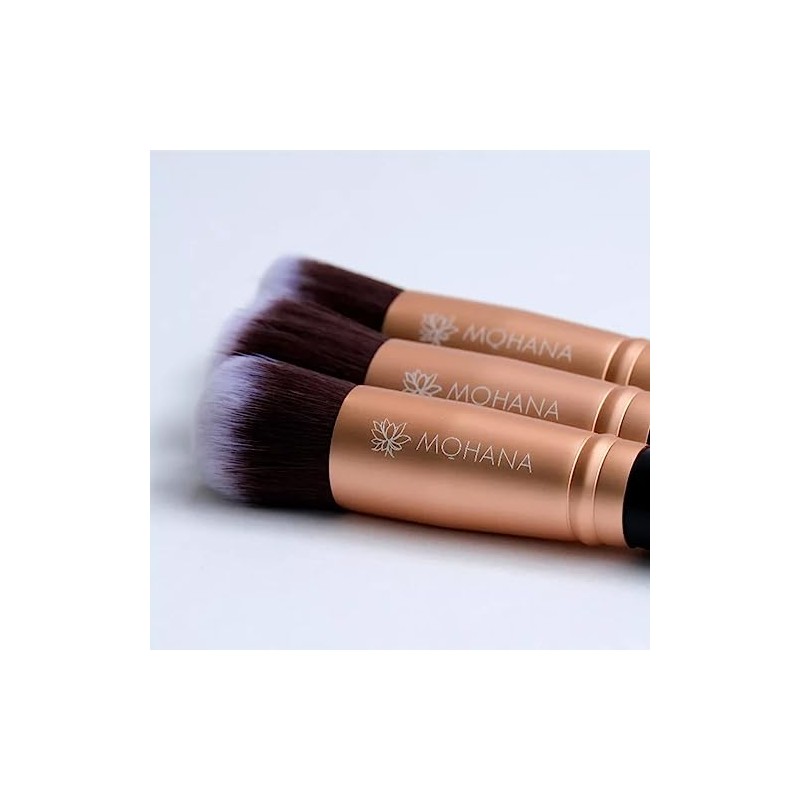 Paquete de 14 Brochas Profesionales Maquillaje Mohana Kabuki Libres de
