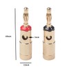 jojofuny 1pair Gold Plated Speaker Banana Plugs Durable Connectors for