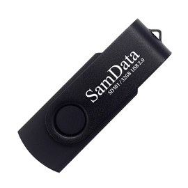 SamData USB Flash Drive 32GB 1 Pack USB 2.0 Thumb Drive Swivel Memory Stick Data Storage Jump Drive Zip Drive Drive with Led Indicator (Black, 32GB-1Pack)