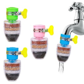 3PCS Water Tap Filter,PVC Faucet Water Filter,Activated Carbon Kitchen Tap Filter for Home Kitchen Bathroom