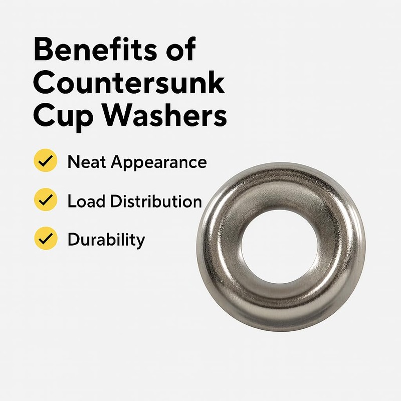 BCP Fasteners 100 Qty #8 Stainless Steel Countersunk Finish Washers