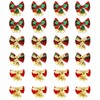 CHENLONB 24pcs Christmas Ornaments with Bells Bowknot Mini Ribbon Cute