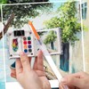 Brainy 9 Pcs Mini Portable Watercolor Palette Set Included Watercolor