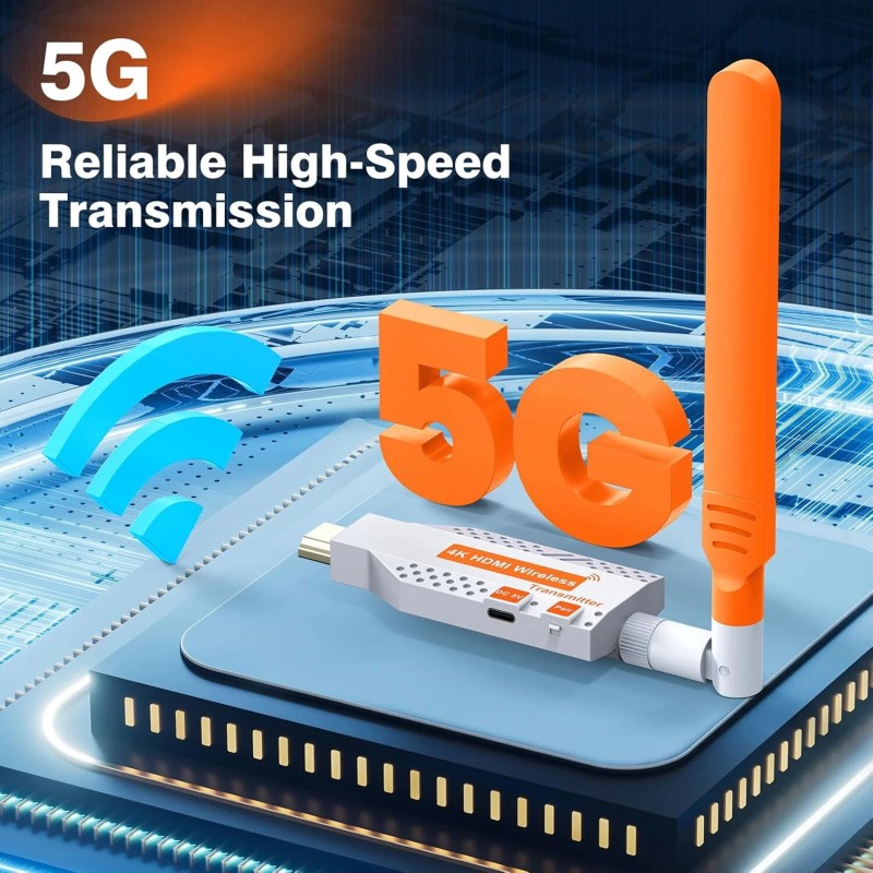 Coolpie Wireless HDMI Transmitter Receiver 4K 2160P 500FT 5.8G fr