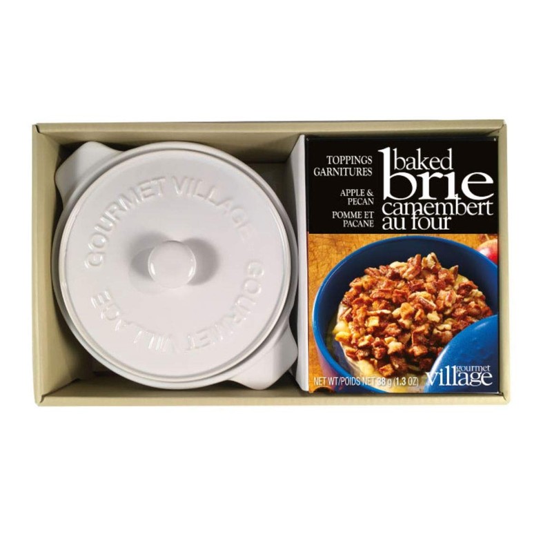 Gourmet du Village, White Ceramic Brie Baker with Handles Gift