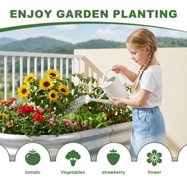 AHEONLAR 3 Pack 4×2×1.5ft Galvanized Raised Garden Bed Outdoor, Sturdy Planter Boxes for Vegetables, Fruits, Flowers and Plants, Easy Assembly, Silver