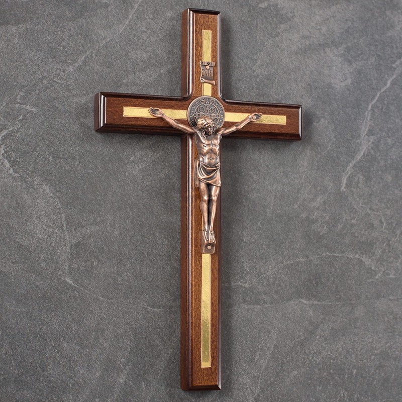 Asterom St Benedict Crucifix Wall Cross - Handmade Saint Benedict