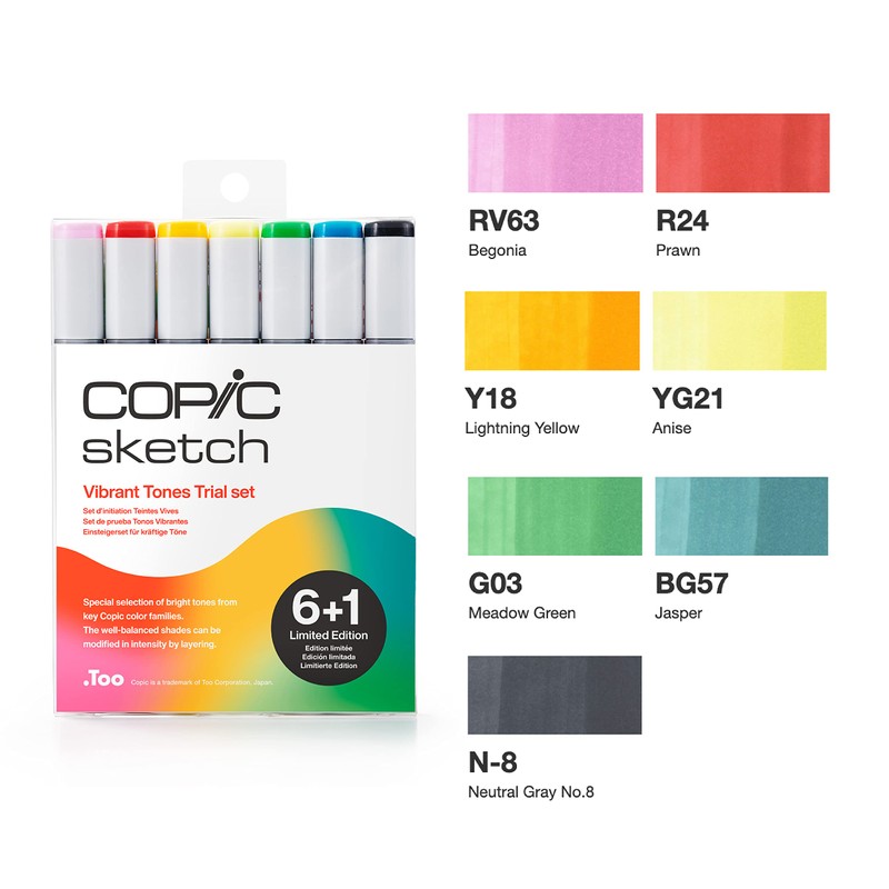 Copic Sketch 6 + 1 Limited Edition Set - Vibrant