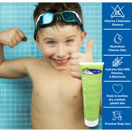 TRISWIM Chlorine Removal Body Wash 8.5oz | Removes Chlorine, Bromine, Hard Water Minerals & Saltwater | Hydrates & Restores Skin | Zen Lime + Mango Scent