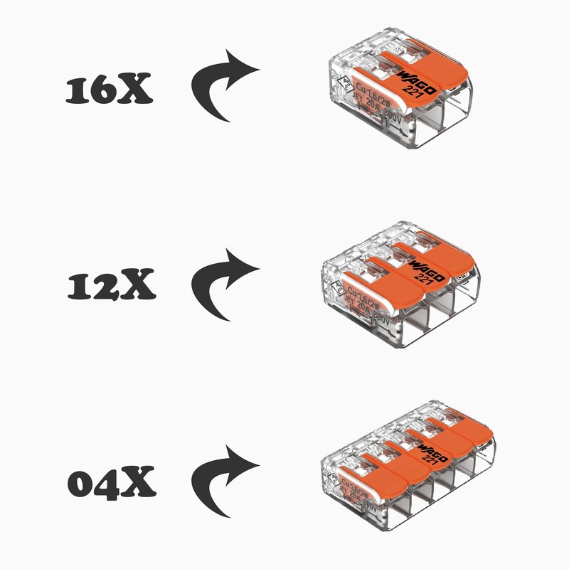 Wago Connectors Set Series 221, 32 pieces set Mini Box