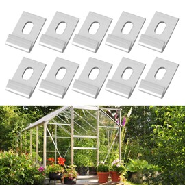 Zerodis Greenhouse Base Clips 10Pcs Base Clips Hook Fixings Attaches Aluminium Greenhouses Fixture Set Tool for Outdoor(A)
