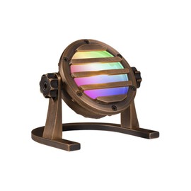 VOLT 12V Cold Forged Brass RGBW Color Changing Integrated LED Underwater Light with Grated Top & Remote Control