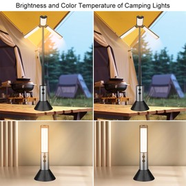 TOCH Camping Lantern 3000Mah Telescopic Camping Lantern Rechargeable Led Multifunction Lanterns with Hook 3 Model Flashlight for Camping, Hiking