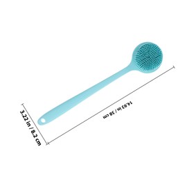 PACKOVE Silicone Shower Brush Long Handle Ergonomic Bath Brush for Exfoliation and Massage Suitable for All Skin Types Body Scrubber for Back and Lower Limbs