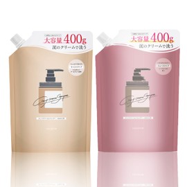 Cocone Clay Cream Shampoo Cocone Hagukumi Plus 2-Piece Set (Earl Gravel Gamot/Herb Rose Refill Set)