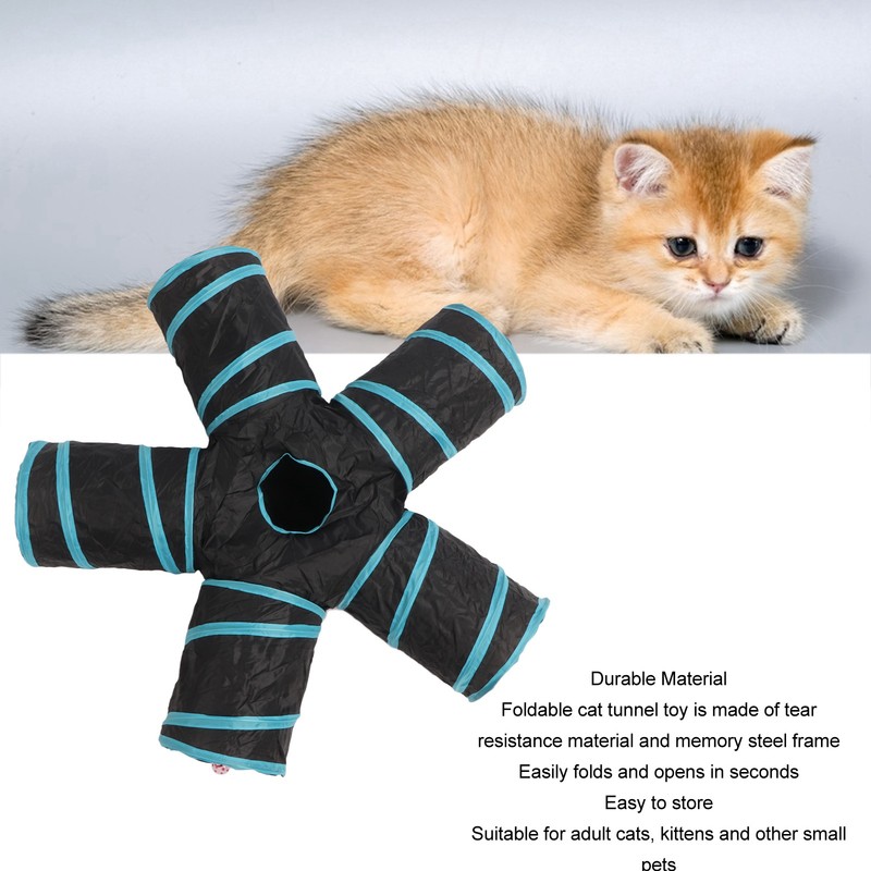 Cat Play Tunnel Toy Set Multipurpose Fun Interactive Bell Ball