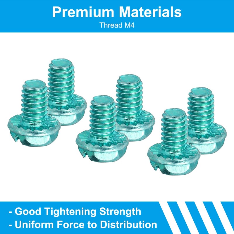 PATIKIL M4 x 6mm Thread Ground Screws, 100 Pack Green