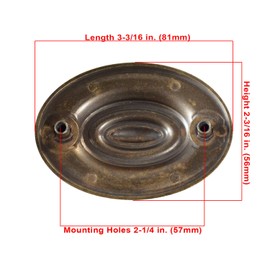 Knob Deals #1165 Furniture Dresser Pull, Oval, 2-1/4" c - c, Antique English Finish - 10 Pack