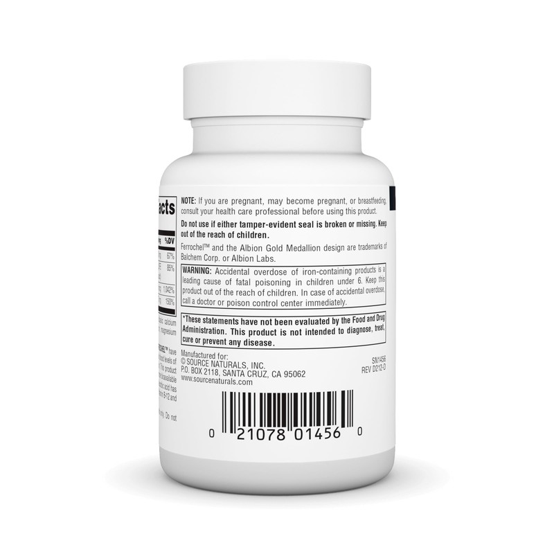 Source Naturals Advanced Ferrochel, Dietary Supplement Yielding 27 mg of