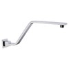 16 Inch S Shape Chrome Shower Head Arm, Square Wall